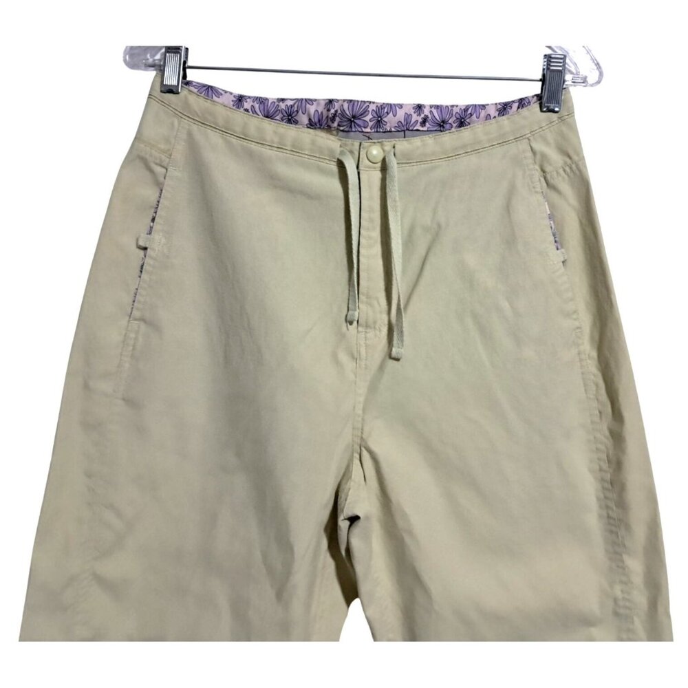 Meridian Expedition Cropped Pants Womens Size M Floral Lining Green Cotton & Nyl - Picture 4 of 9